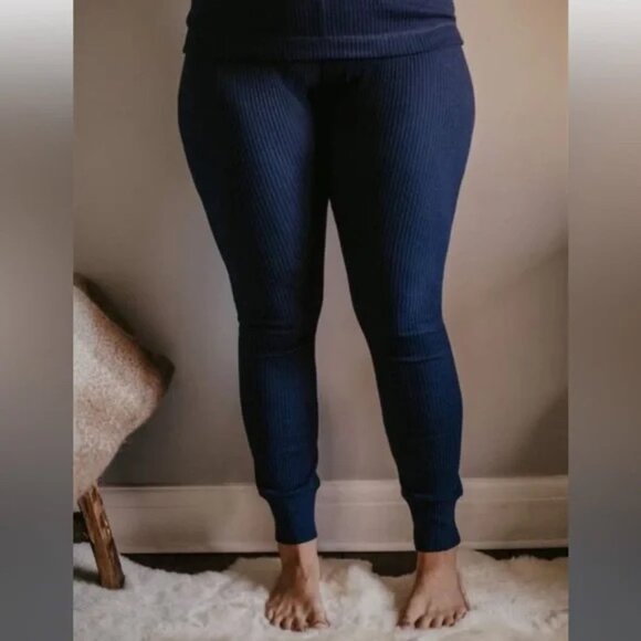 The Simple Folk Women's Ribbed Leggings - Size US 12/UK 16 - Indigo/Navy - NWT - Picture 1 of 9